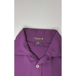 Peter Millar Crown Sport Performance Golf Polo Shirt Purple Moisture Wicking M‎